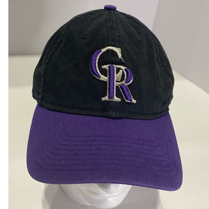NEW ERA Colorado Rockies Hat Cap Strapback Adjustable Black Purple